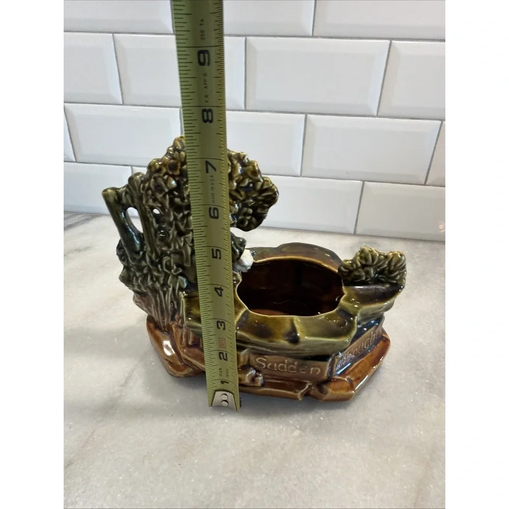 VINTAGE MCCOY CAT AT WELL PLANTER Stung by the Splendor of a Sudden Thought